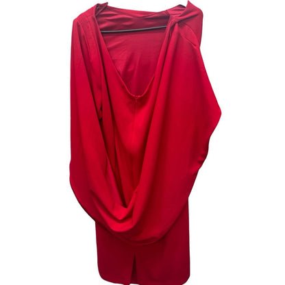 Betsy & Adam Elegant Red Drape Back Scuba Crepe Dress