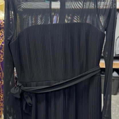 DKNY Black Long Sleeve Dress with Sheer Details