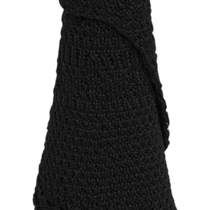 Lulla Collection Women’s Stackable Visor – Elegant Black Knit Sun Hat