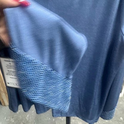 MSK Women's Long Sleeve Blue Top