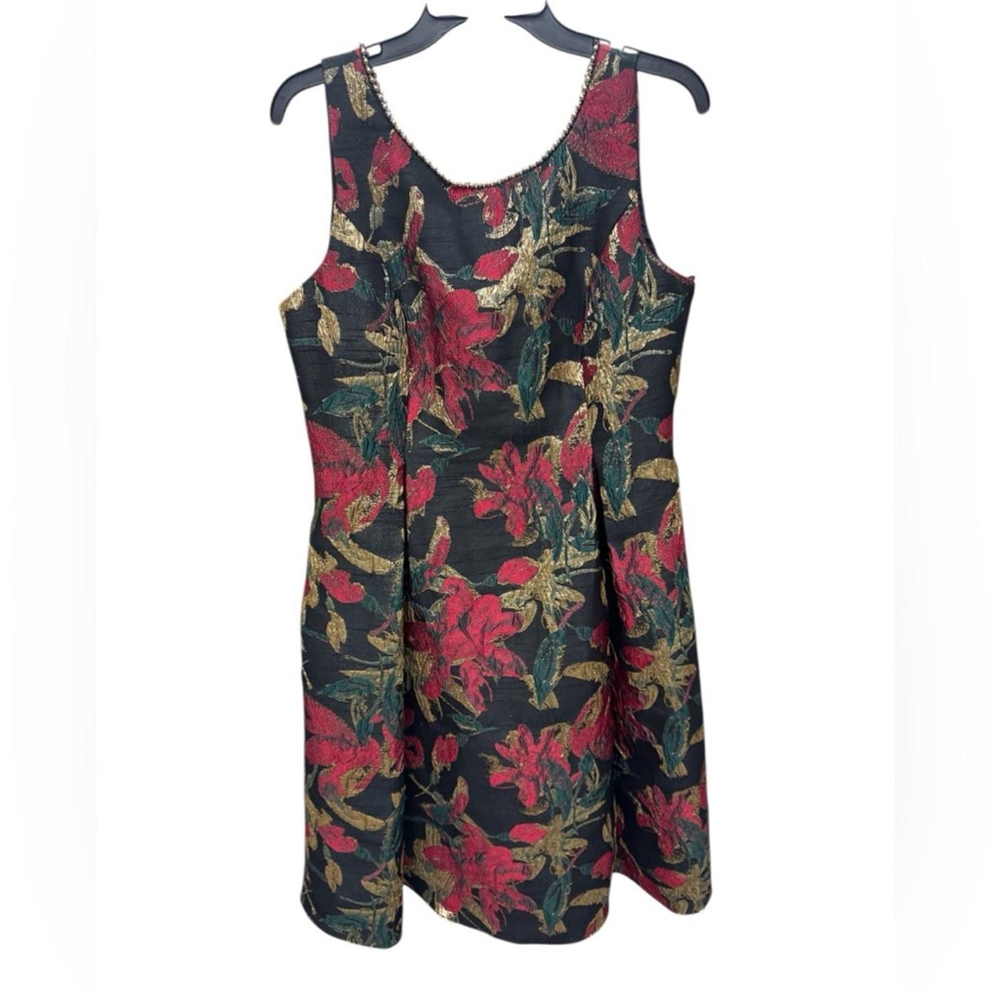 Adrianna Papell Black and Red Floral Mini Dress