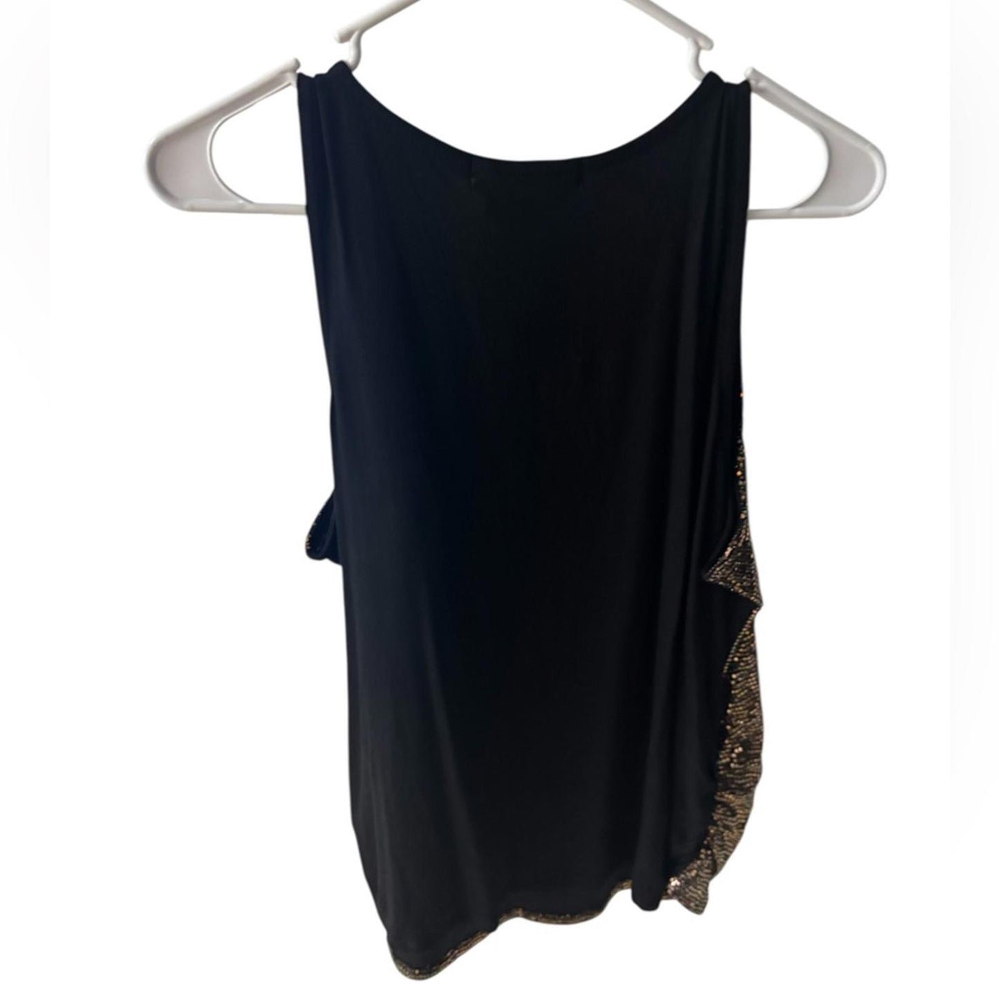 Coin 1804 woman’s Sequin Sleeveless side Ruched tank Top
