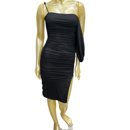 City Studio Black One-Shoulder Dress