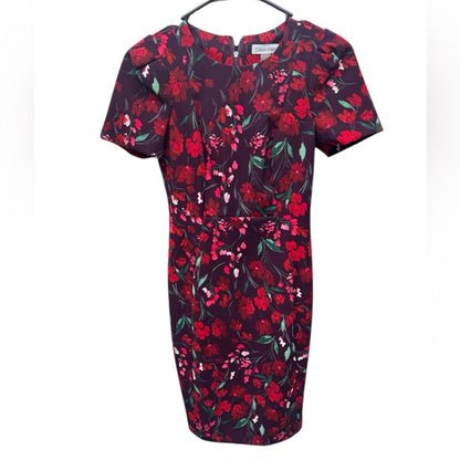 Calvin Klein Burgundy Floral Mini Dress