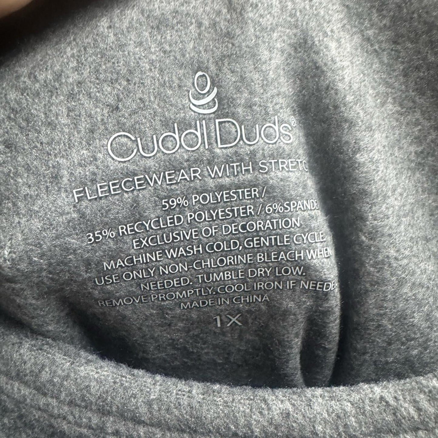 Cuddl Duds Women's Charcoal Long Sleeve Top