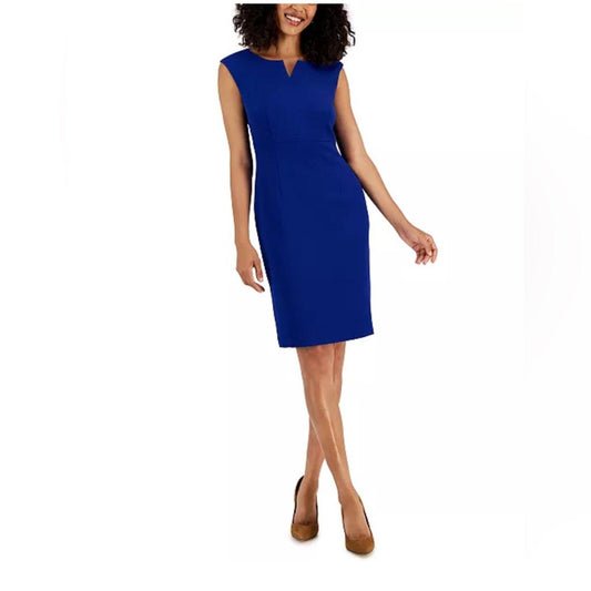 Kasper Elegant Blue Sleeveless Dress