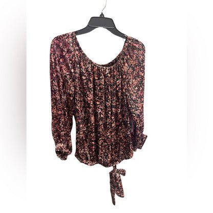 Vince Camuto Black and Pink Floral Blouse