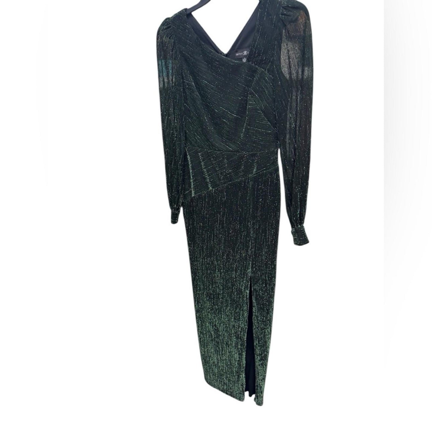 Betsy & Adam Chic Long Sleeve Green Dress