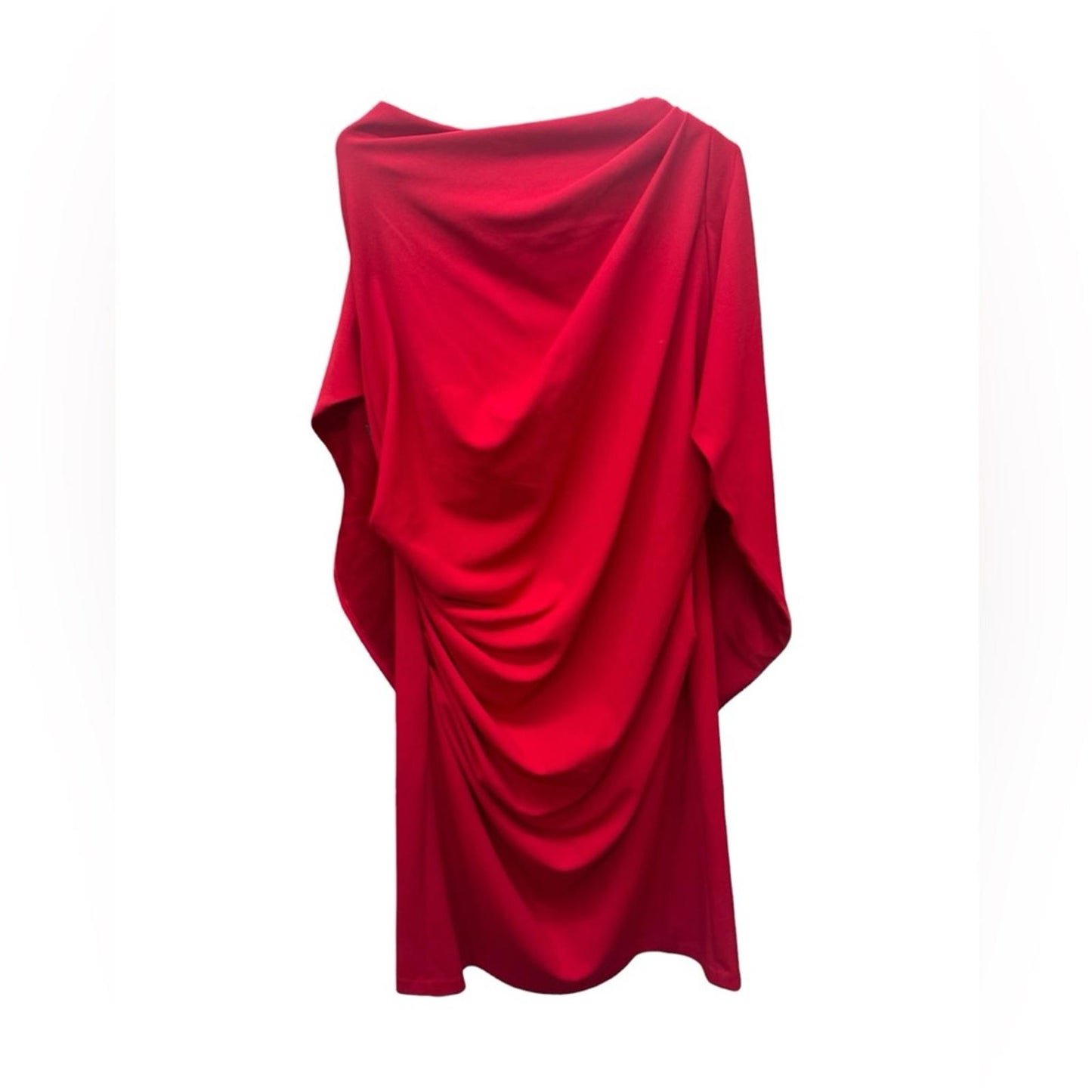 Betsy & Adam Elegant Red Drape Back Scuba Crepe Dress