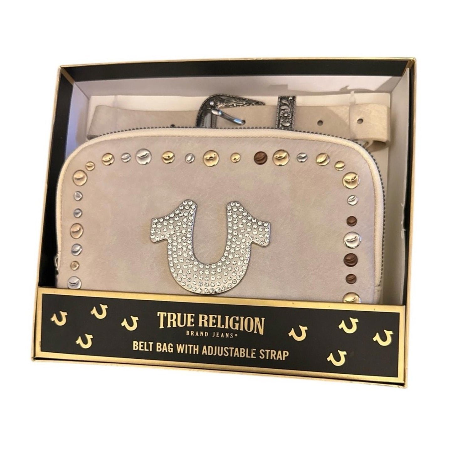 True Religion Brand Jeans Stylish Beige Belt Bag