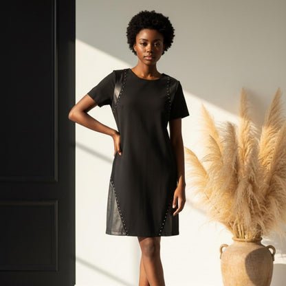 DKNY Black Studded Mini Dress