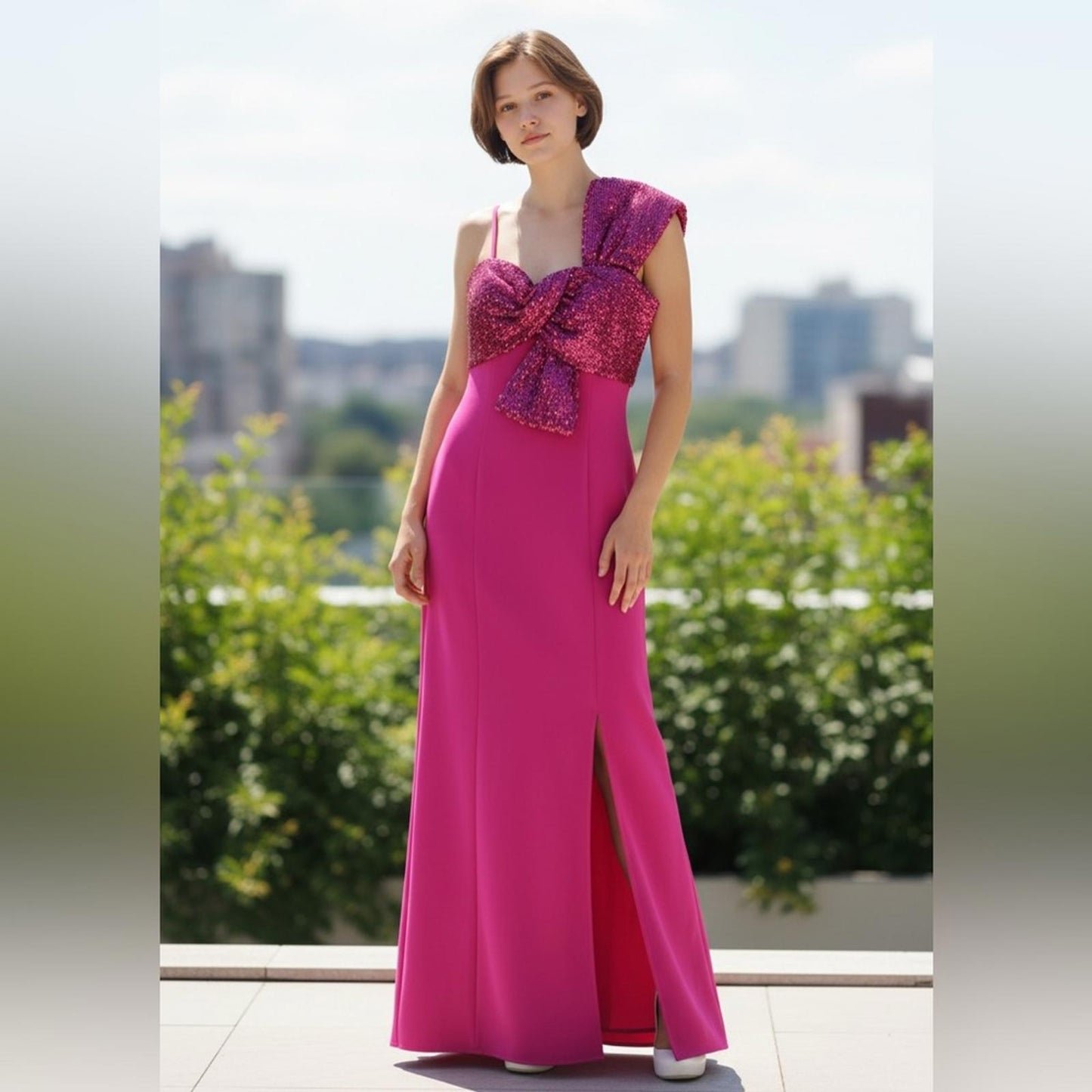 Morgan & Co. Elegant Pink Evening Dress