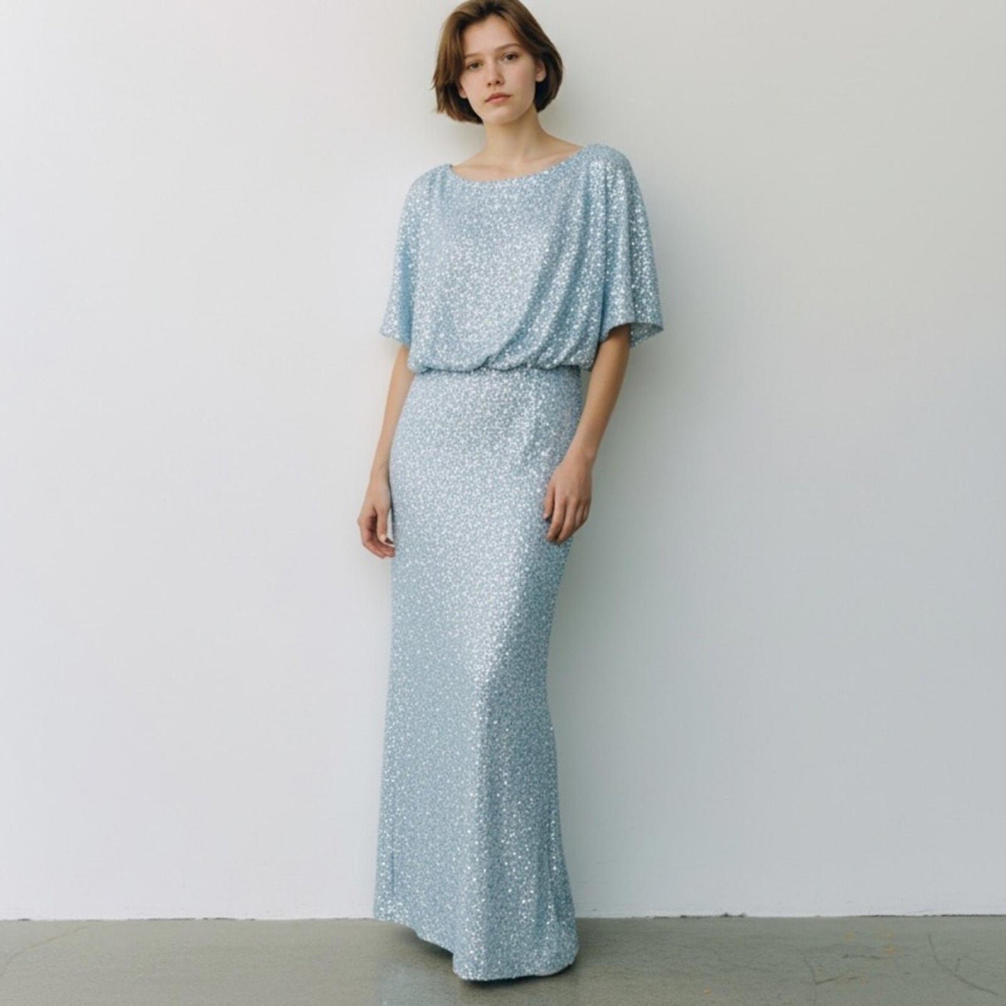 Vince Camuto Light Blue Sequin Gown