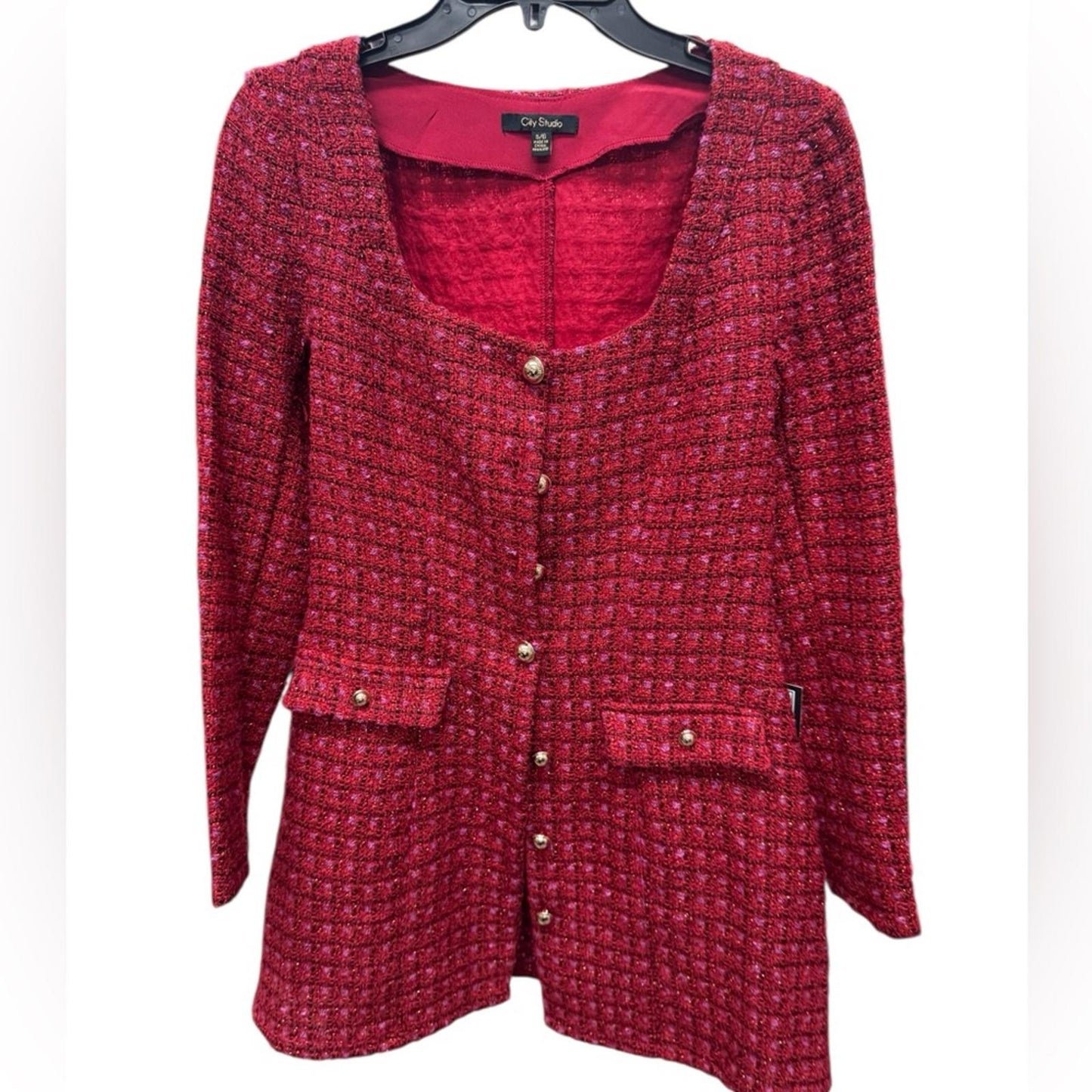 City Studio Red Textured mini dress