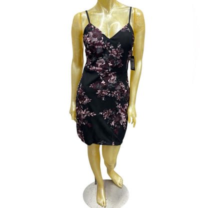 Guess Floral Black and Purple Women's Dress