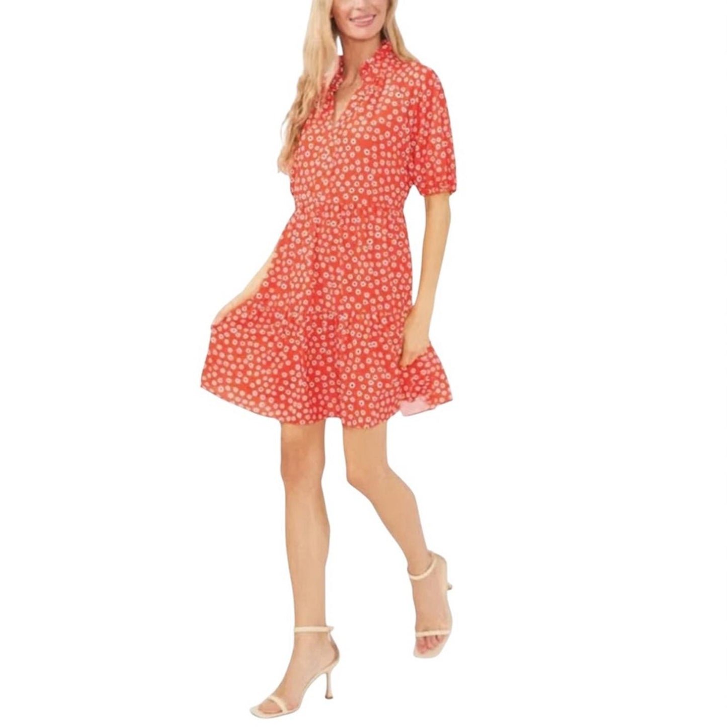 CeCe Red Daisy Dress
