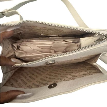 Steve Madden Ivory Embossed Logo Crossbody Bag with Mini Pouch