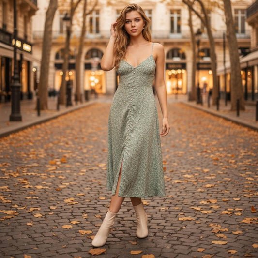 Lucky Brand Sage Green Midi Dress