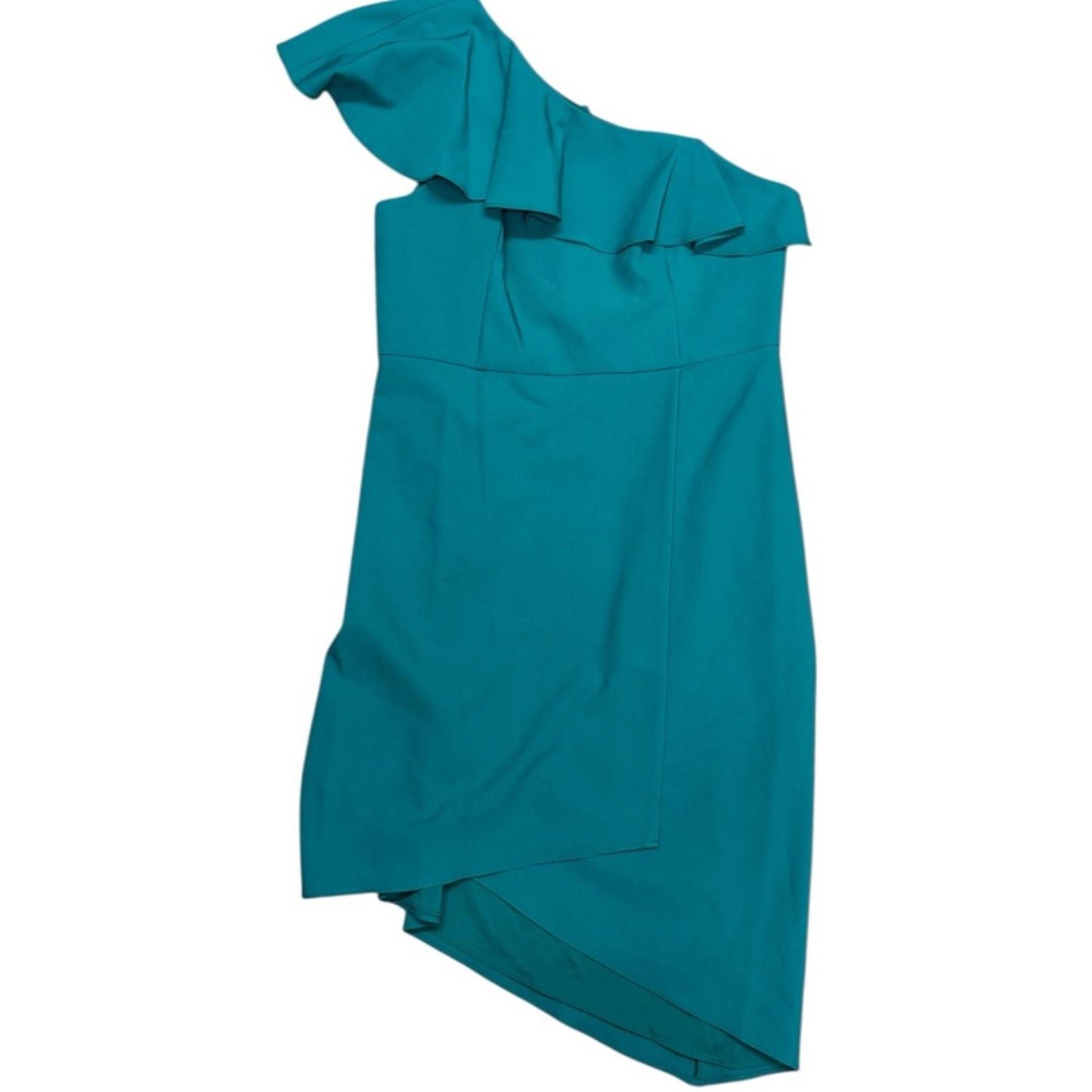 Adrianna Papell Teal One-Shoulder Midi Dress