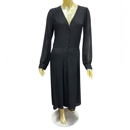 Michael Kors Elegant Black Button-Down Dress
