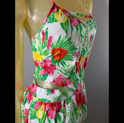 The Edit White Tropical Floral Cutout Maxi Dress