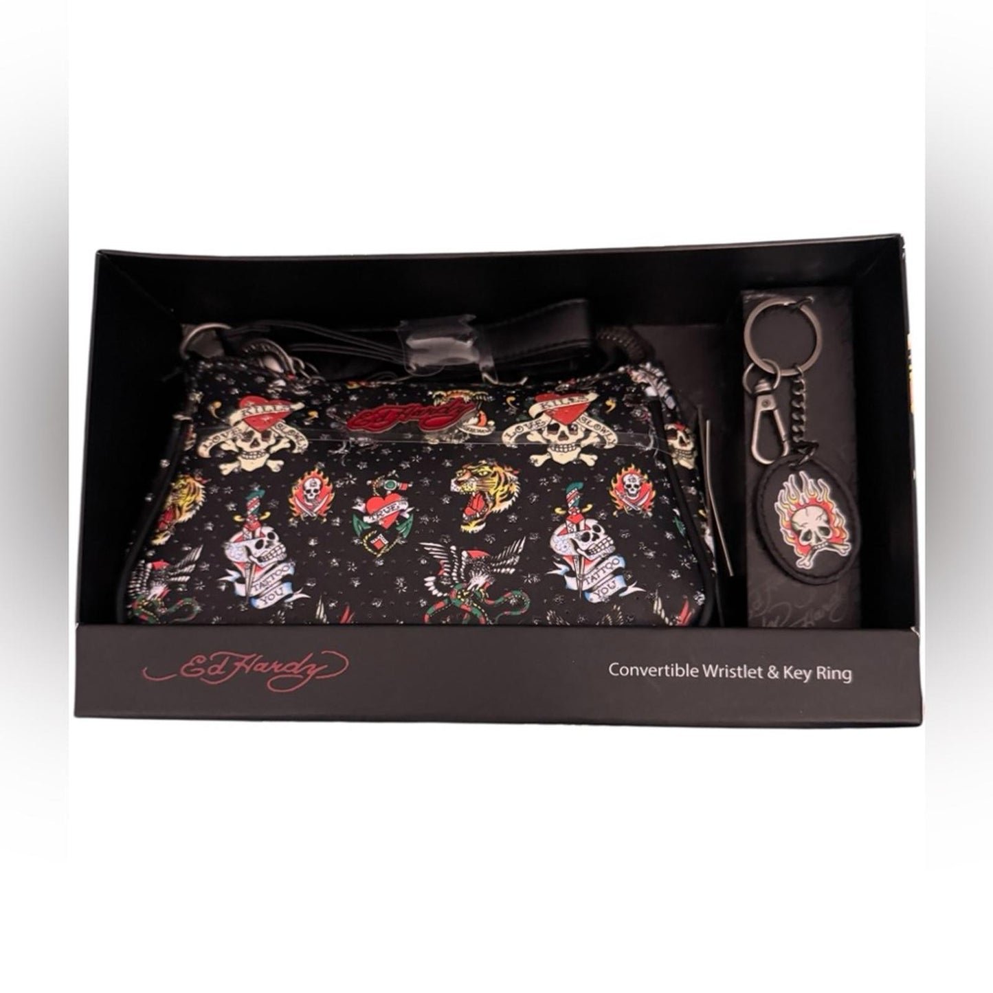 Ed Hardy Convertible Wristlet & Key Ring