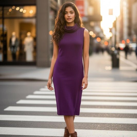 Donna Karan Rich Purple Midi Dress