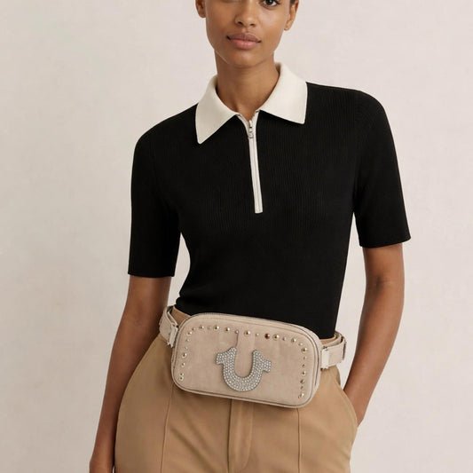 True Religion Brand Jeans Stylish Beige Belt Bag