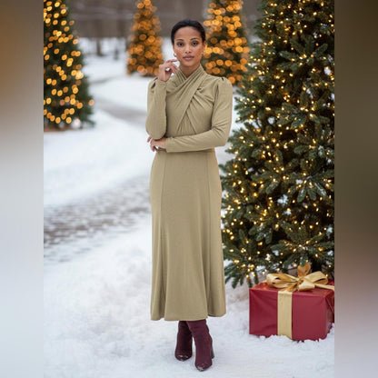 Rachel Rachel Roy Elegant Long Sleeve Gold Dress