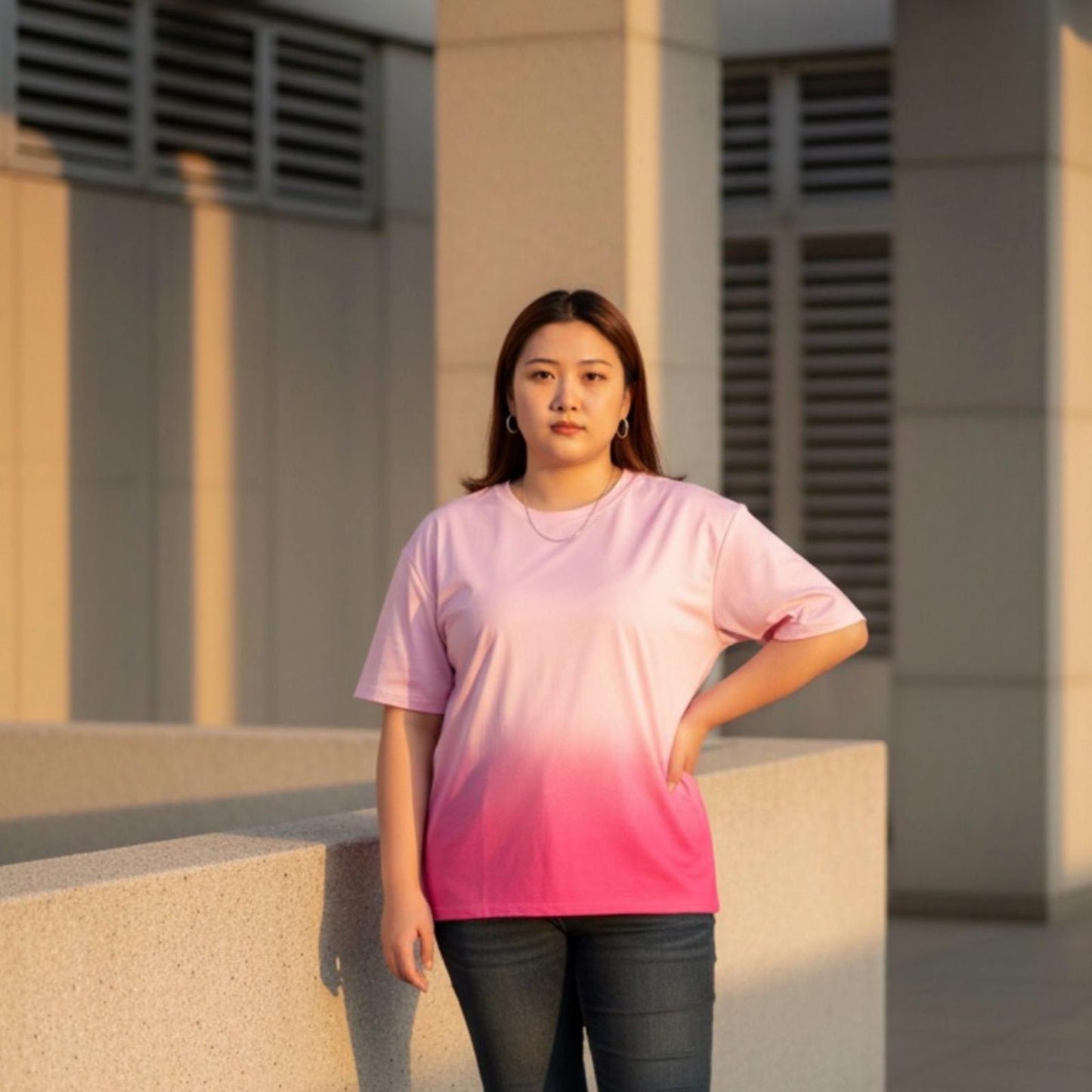 Ideology Pink Ombre Short Sleeve Tee