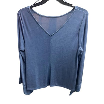 MSK Women's Long Sleeve Blue Top