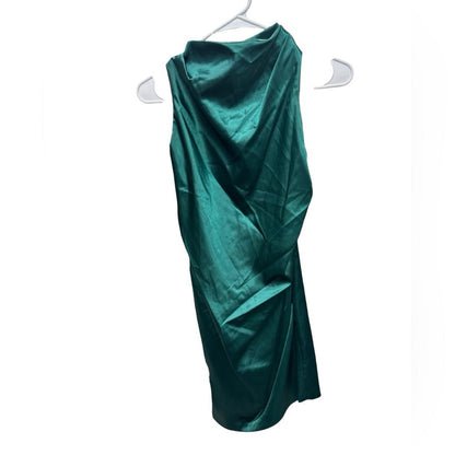 Blondie Nites Teal Satin Mini Dress