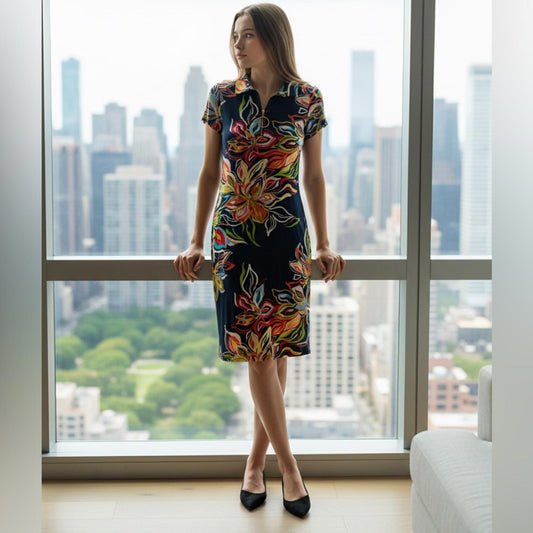 MSK Vibrant Floral Midi Dress