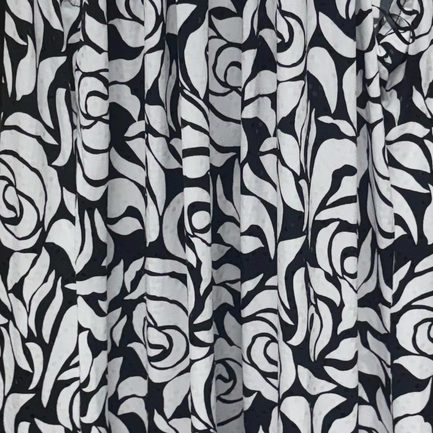 MSK Black and White Rose Midi Dress
