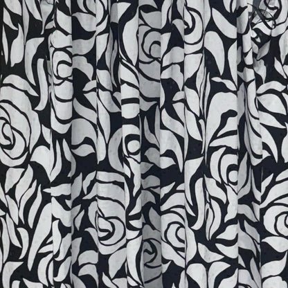 MSK Black and White Rose Midi Dress