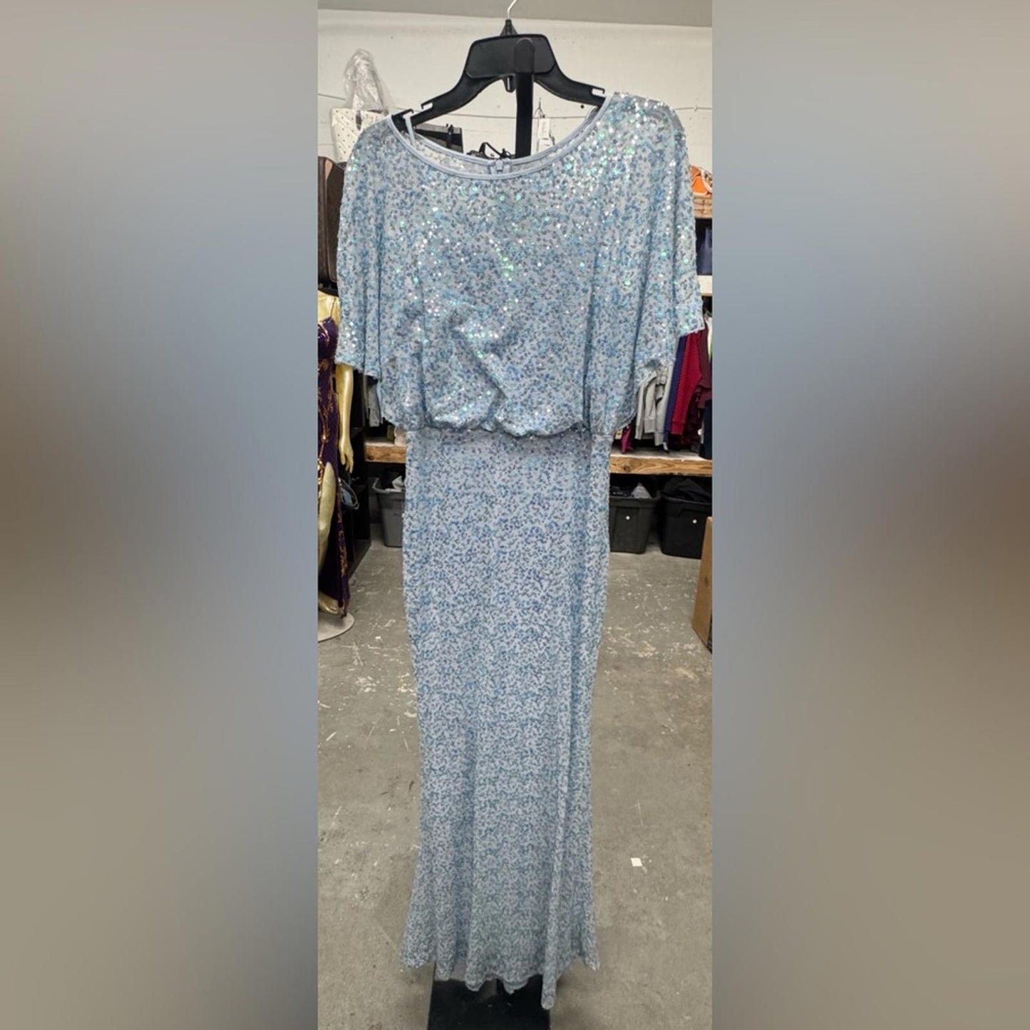 Vince Camuto Light Blue Sequin Gown