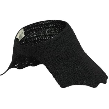 Lulla Collection Women’s Stackable Visor – Elegant Black Knit Sun Hat
