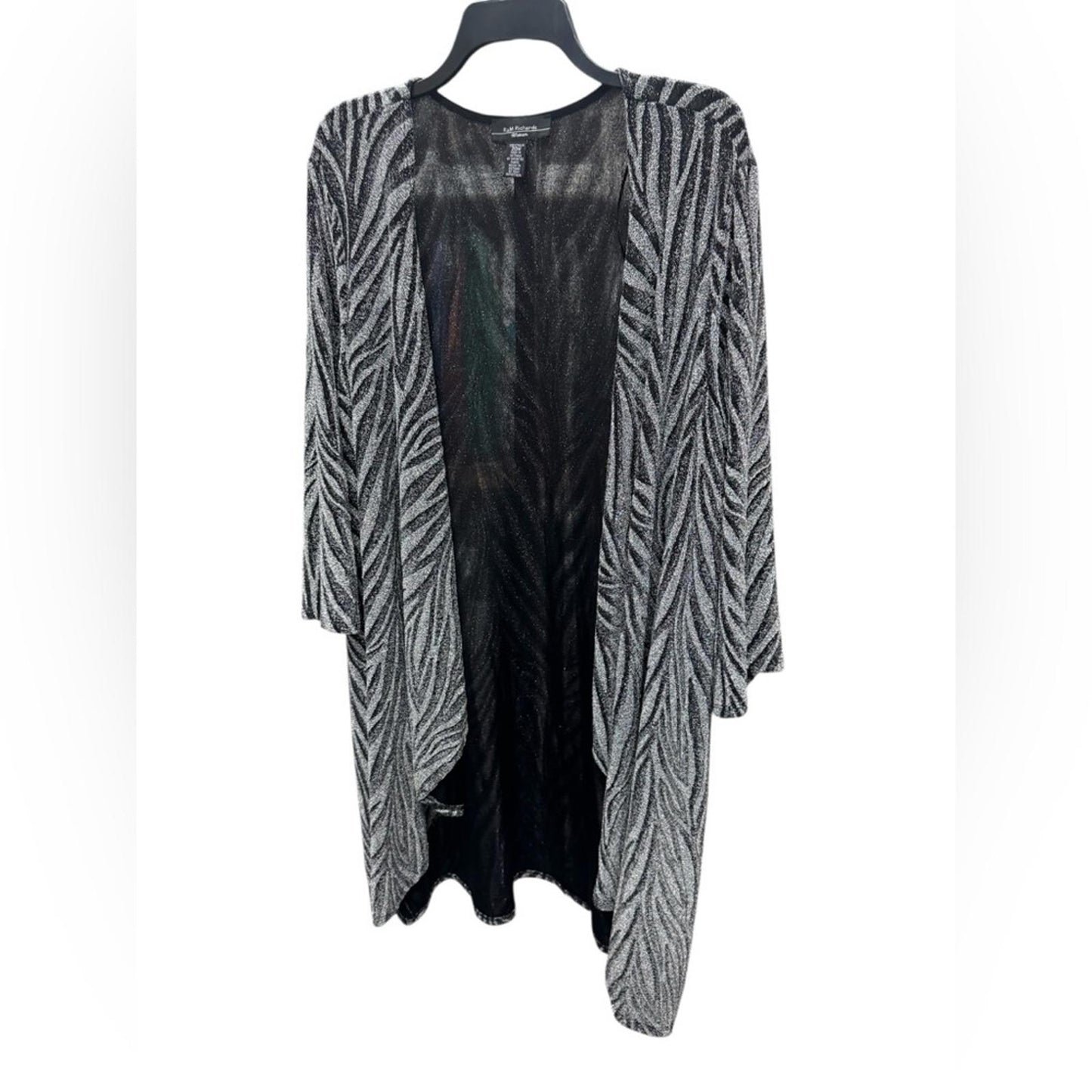 R & M Richards Black and White Sheer Cardigan
