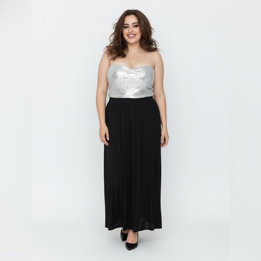 Coin 1804 Chic Black Maxi Skirt