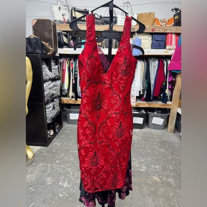 Siena Chic Red Floral Midi Dress
