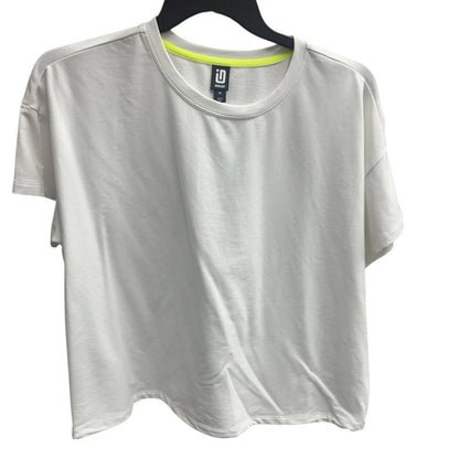 Ideology White Tee with Neon Green Trim